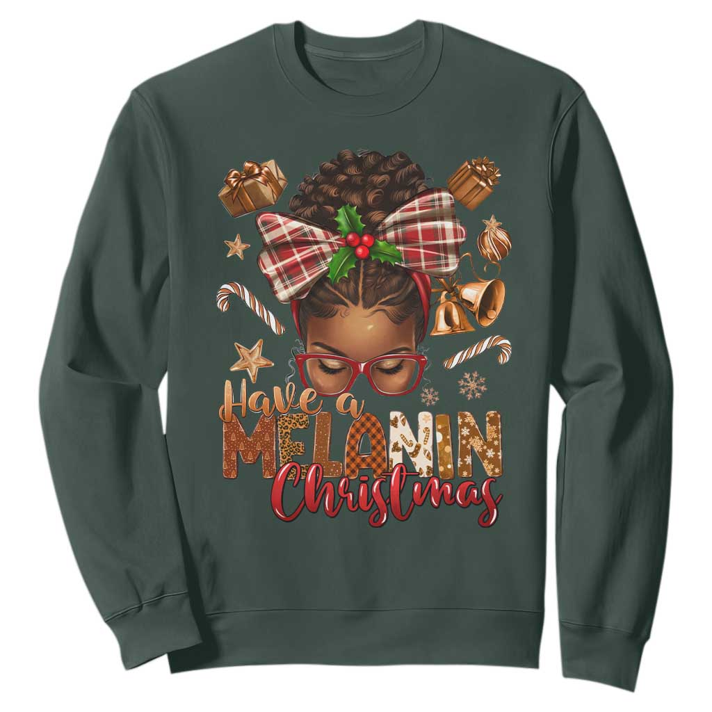 Have A Melanin Christmas African American Girl Sweatshirt TS11