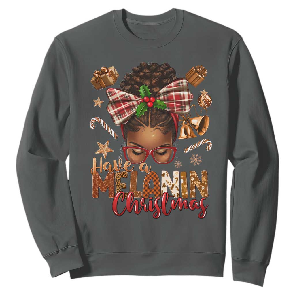 Have A Melanin Christmas African American Girl Sweatshirt TS11