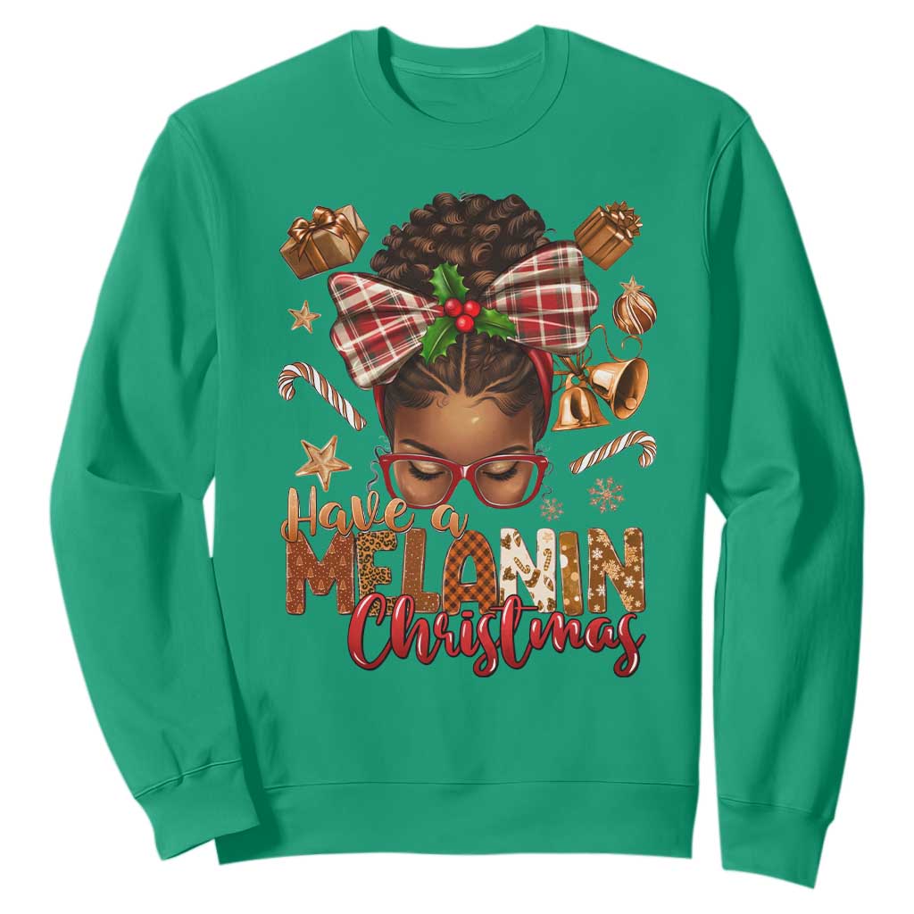 Have A Melanin Christmas African American Girl Sweatshirt TS11