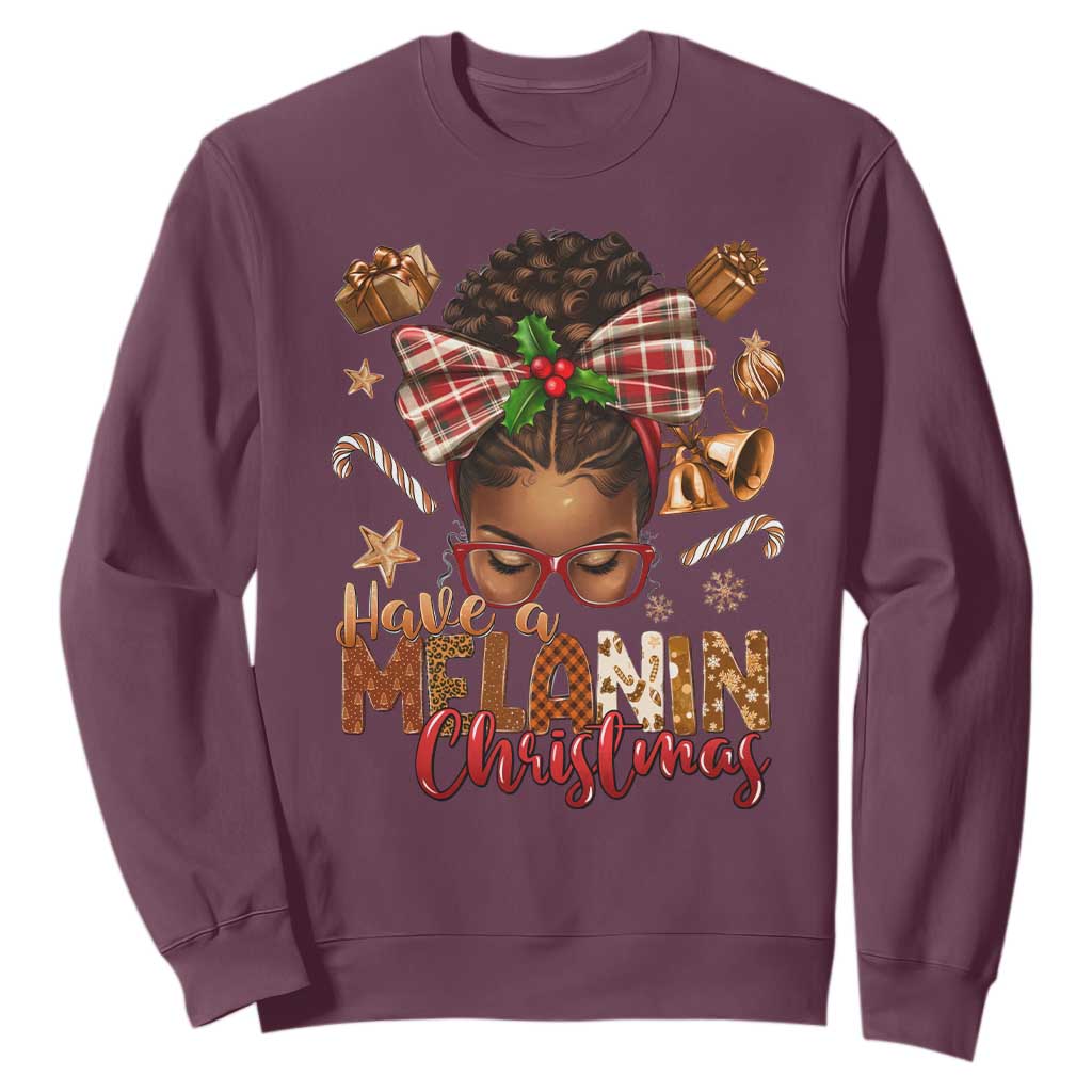 Have A Melanin Christmas African American Girl Sweatshirt TS11