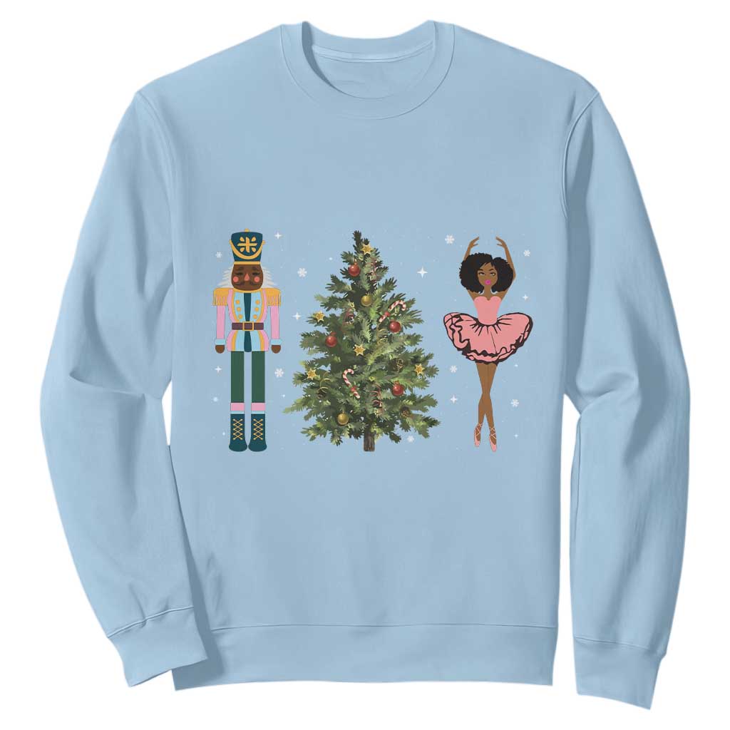 Funny Black Ballerina Afro Nutcracker African American Christmas Sweatshirt TS11