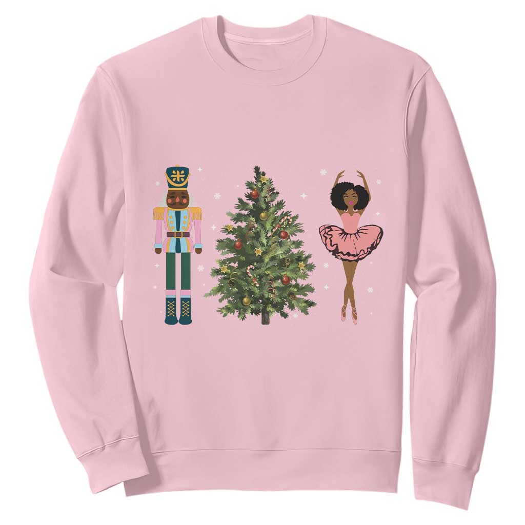 Funny Black Ballerina Afro Nutcracker African American Christmas Sweatshirt TS11