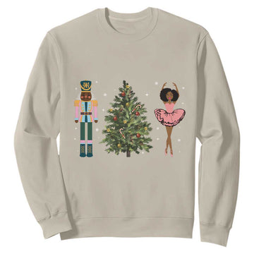 Funny Black Ballerina Afro Nutcracker African American Christmas Sweatshirt TS11