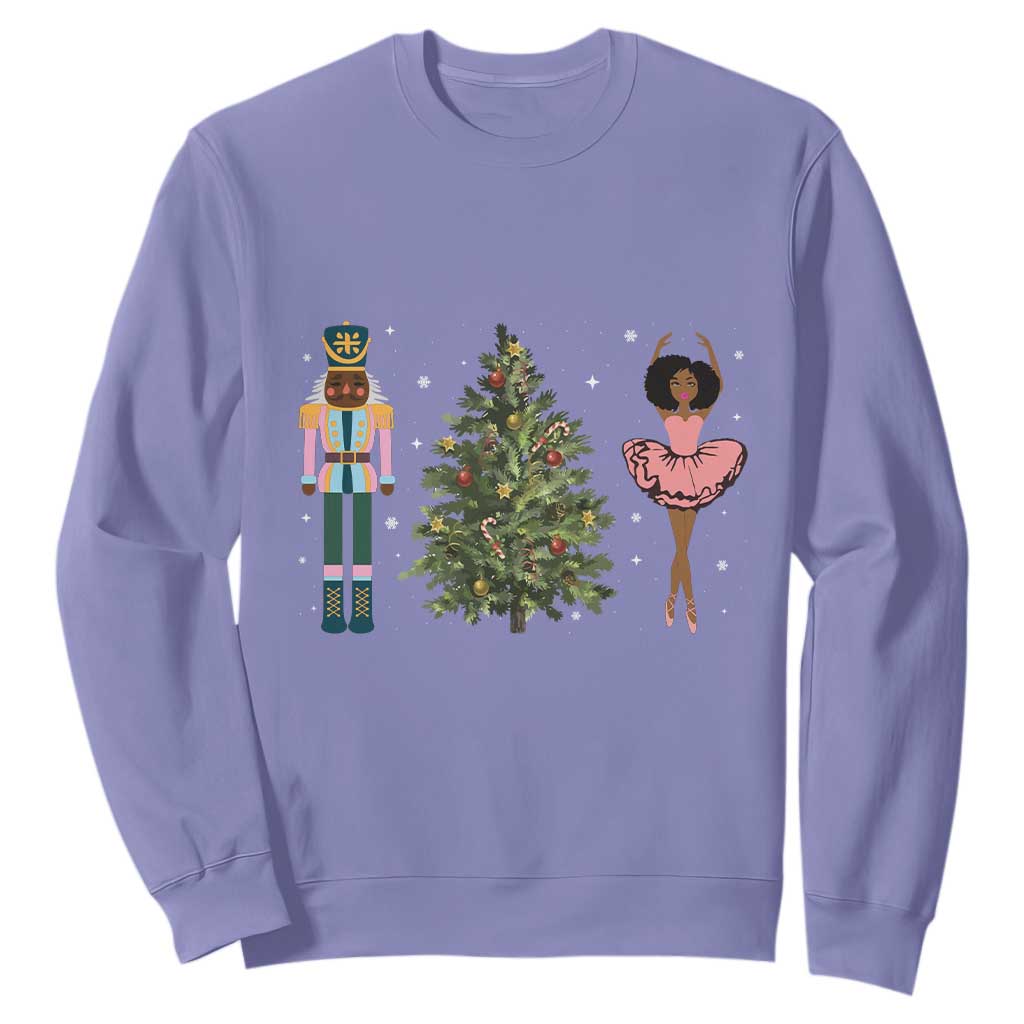 Funny Black Ballerina Afro Nutcracker African American Christmas Sweatshirt TS11