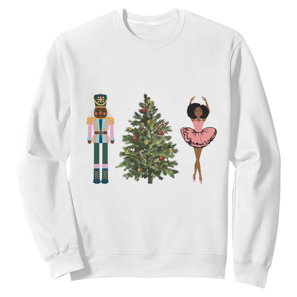 Funny Black Ballerina Afro Nutcracker African American Christmas Sweatshirt TS11
