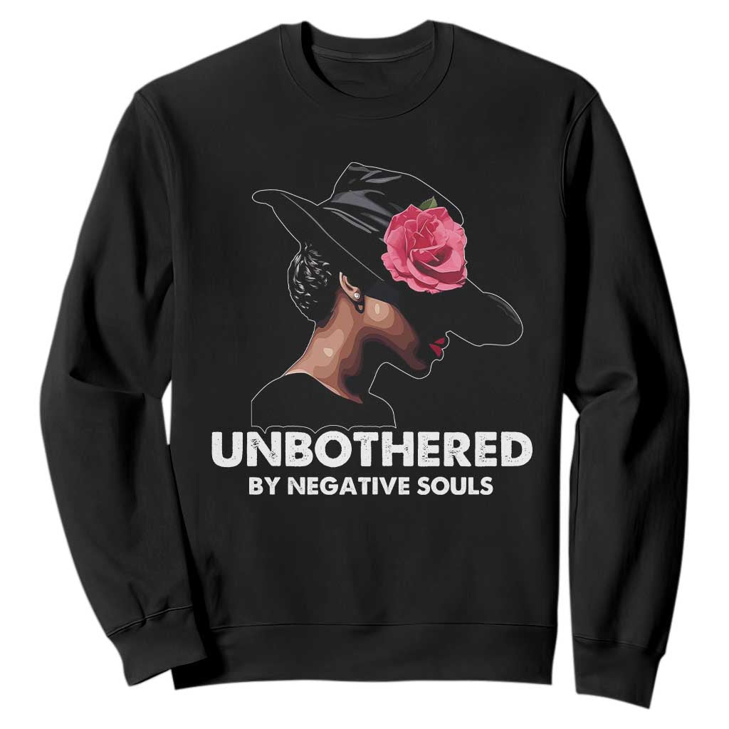 Funny African American Sweatshirt Unbothered By Negative Souls Afro Girl TS11