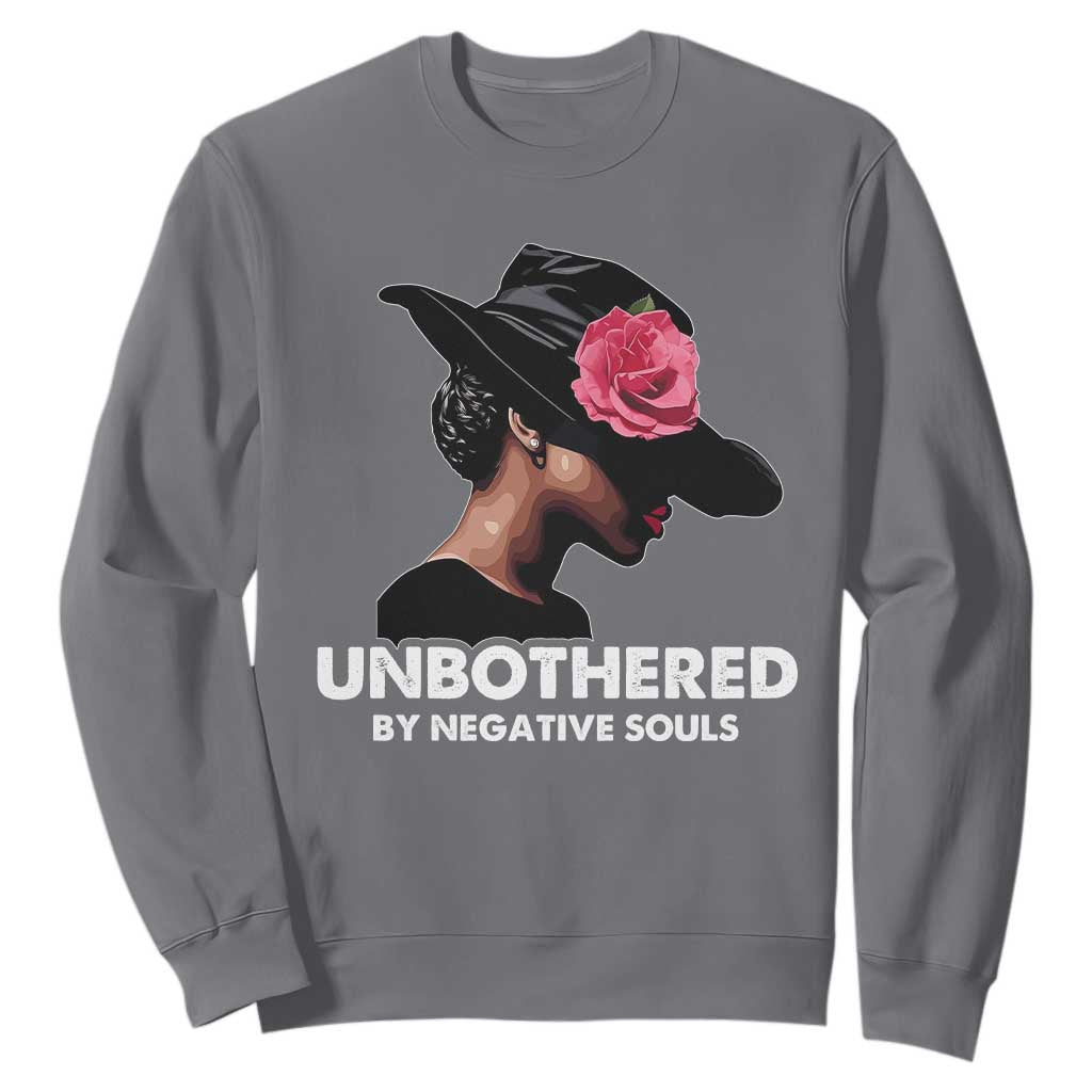 Funny African American Sweatshirt Unbothered By Negative Souls Afro Girl TS11