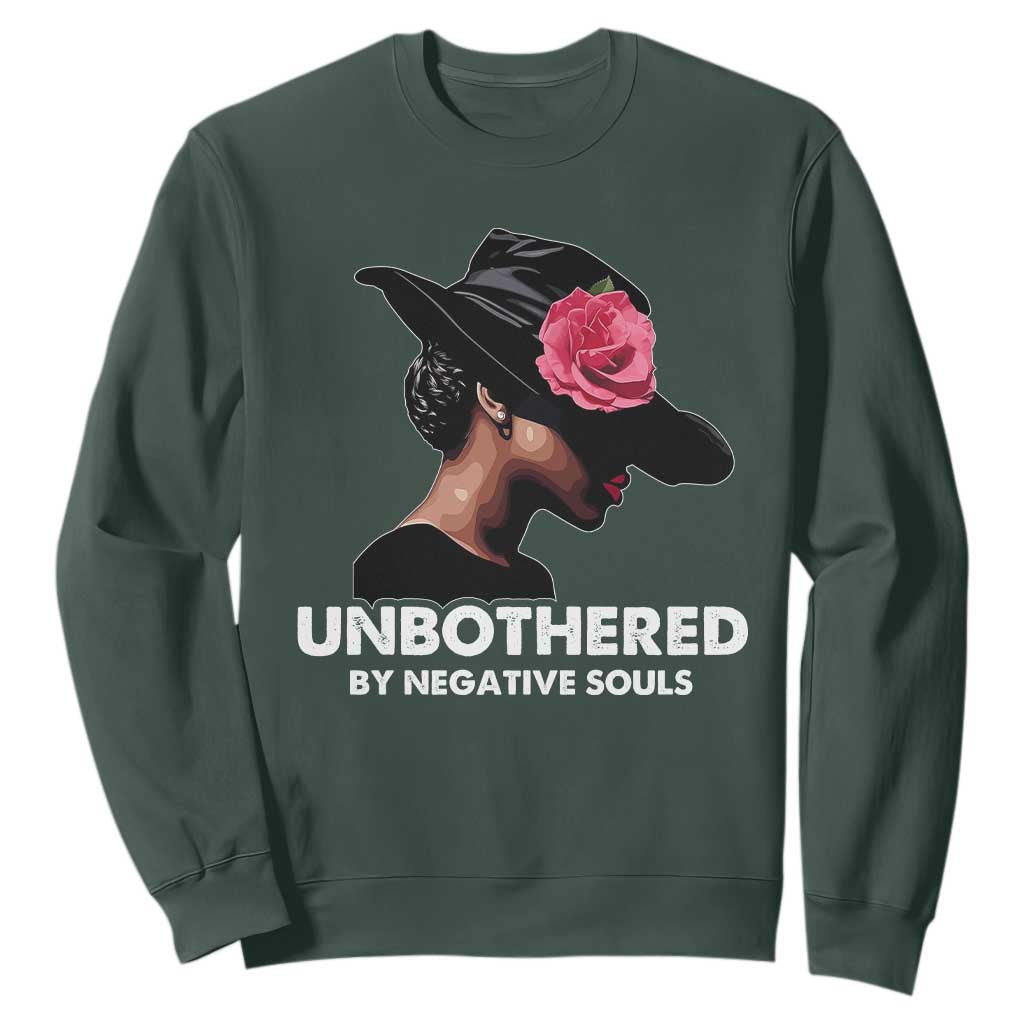 Funny African American Sweatshirt Unbothered By Negative Souls Afro Girl TS11