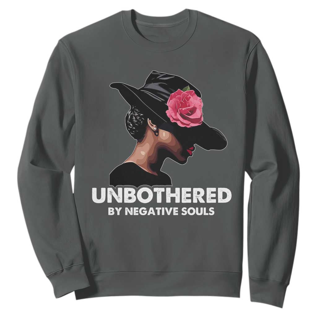 Funny African American Sweatshirt Unbothered By Negative Souls Afro Girl TS11
