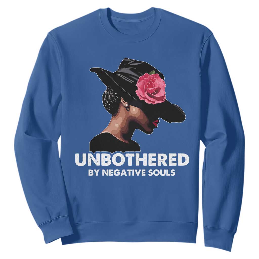 Funny African American Sweatshirt Unbothered By Negative Souls Afro Girl TS11