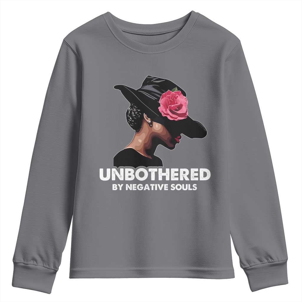 Funny African American Youth Sweatshirt Unbothered By Negative Souls Afro Girl TS11