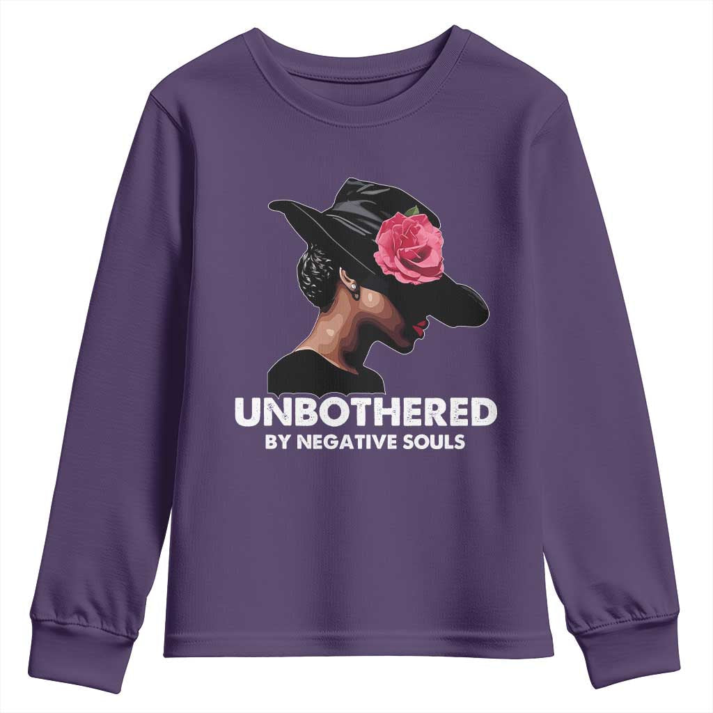 Funny African American Youth Sweatshirt Unbothered By Negative Souls Afro Girl TS11