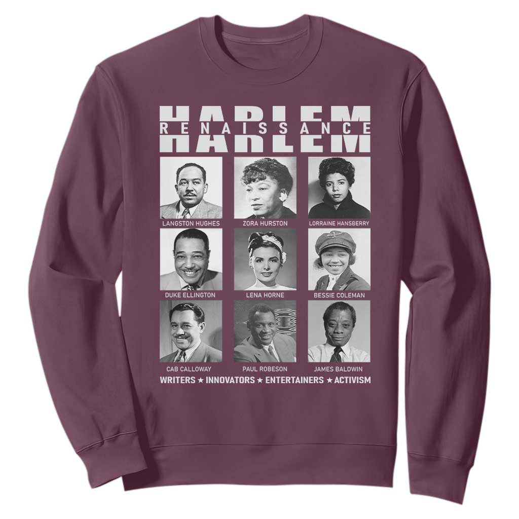 Harlem Renaissance Sweatshirt Black Writers Innovators Entertainers Activism Black History Month TS11