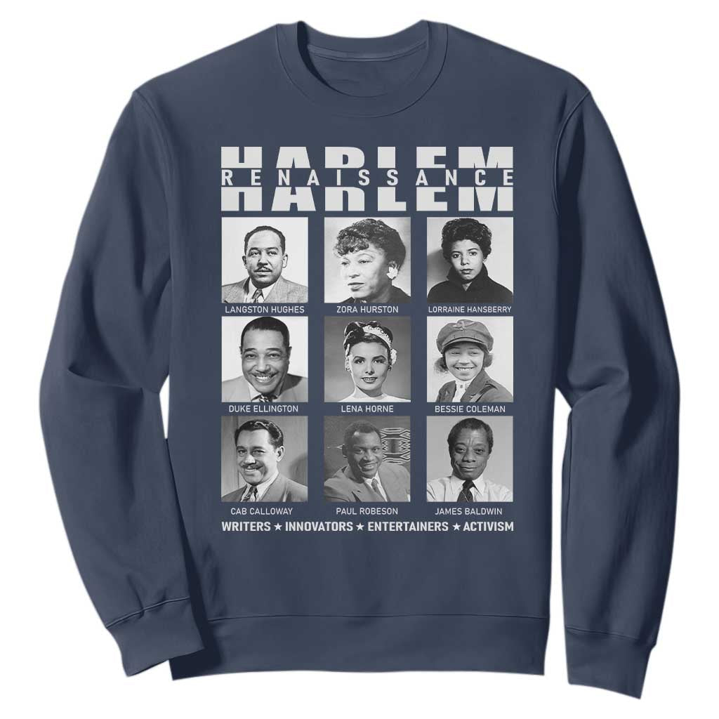 Harlem Renaissance Sweatshirt Black Writers Innovators Entertainers Activism Black History Month TS11