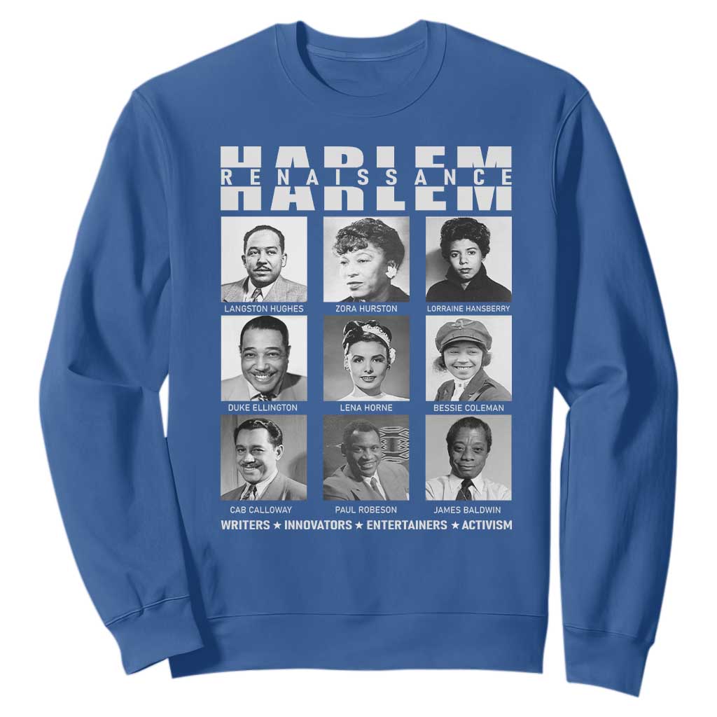 Harlem Renaissance Sweatshirt Black Writers Innovators Entertainers Activism Black History Month TS11