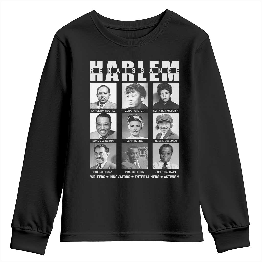 Harlem Renaissance Youth Sweatshirt Black Writers Innovators Entertainers Activism Black History Month TS11
