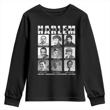 Harlem Renaissance Youth Sweatshirt Black Writers Innovators Entertainers Activism Black History Month TS11