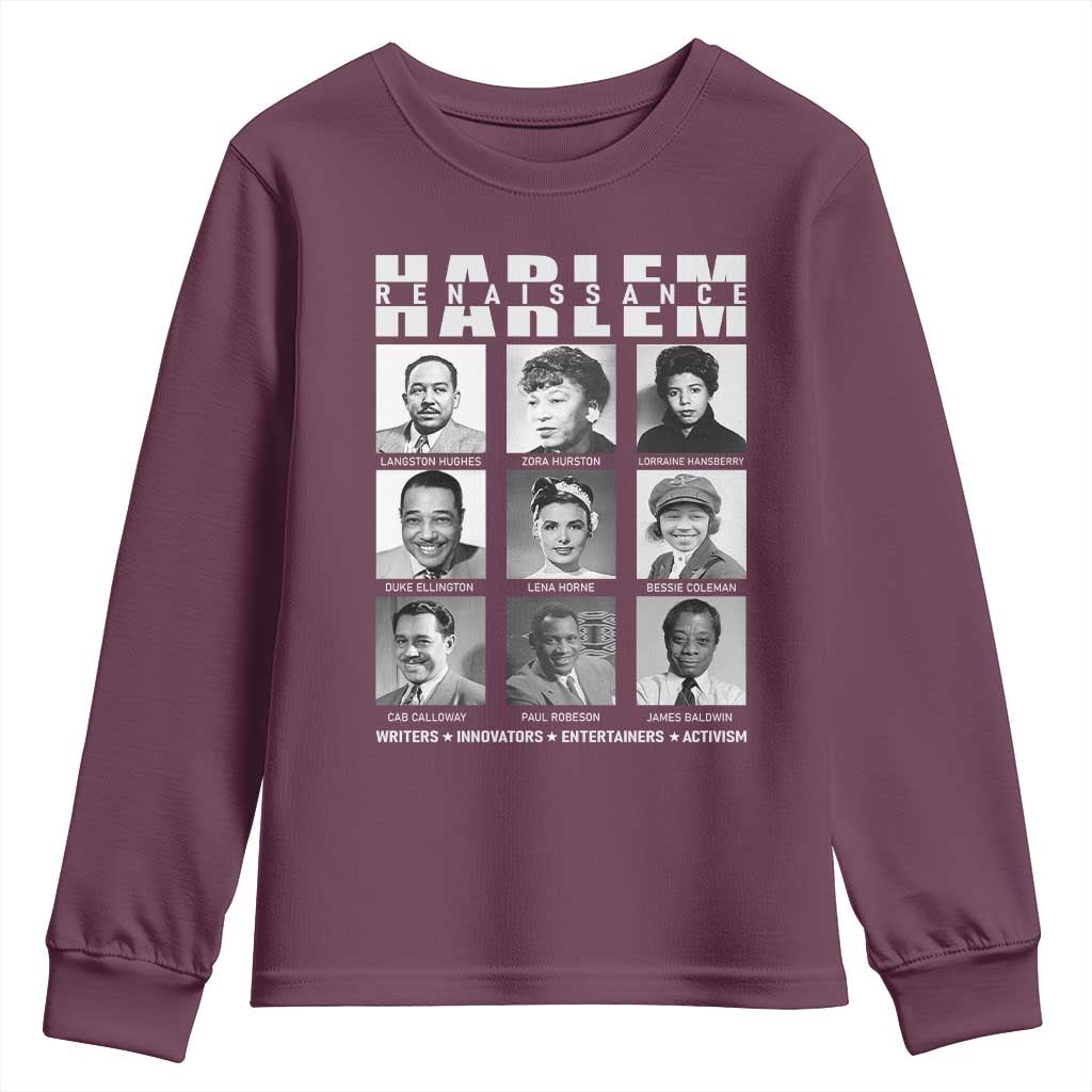 Harlem Renaissance Youth Sweatshirt Black Writers Innovators Entertainers Activism Black History Month TS11