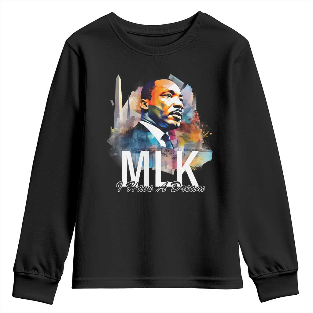 MLK Quote I Have A Dream Youth Sweatshirt Martin Luther King Portrait Black History Month TS11