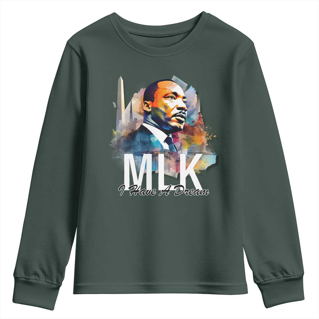 MLK Quote I Have A Dream Youth Sweatshirt Martin Luther King Portrait Black History Month TS11
