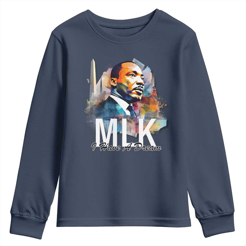 MLK Quote I Have A Dream Youth Sweatshirt Martin Luther King Portrait Black History Month TS11