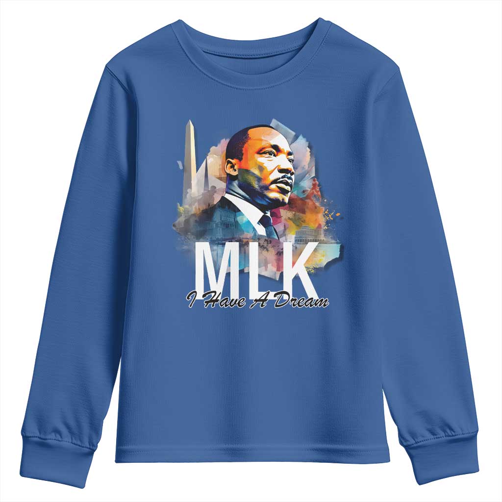 MLK Quote I Have A Dream Youth Sweatshirt Martin Luther King Portrait Black History Month TS11