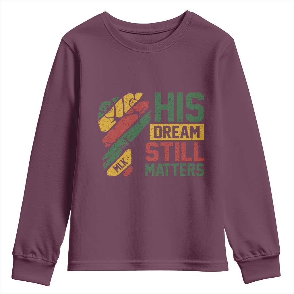 Martin Luther King Jr Youth Sweatshirt His Dream Still Matters MLK Day Hand Fist TS11