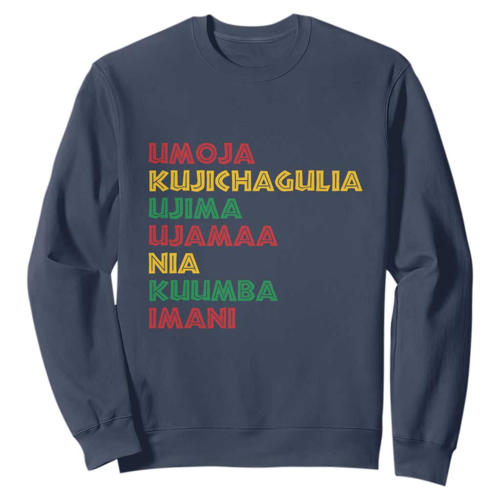 Seven Principles Of Kwanzaa Christmas African American Nguzo Saba Sweatshirt TS11
