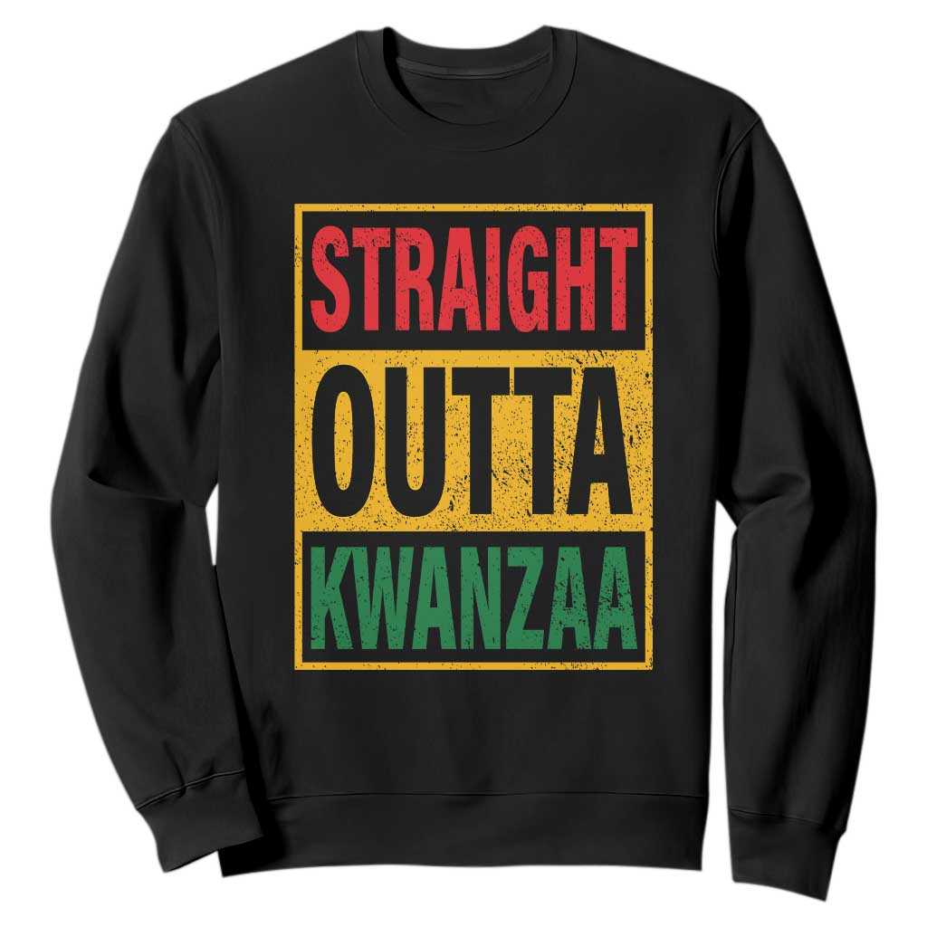 Funny Straight Outta Kwanzaa African American Heritage Christmas Holiday Sweatshirt TS11
