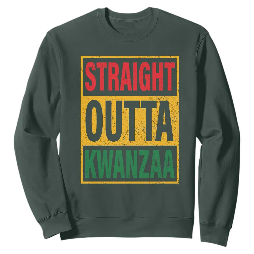 Funny Straight Outta Kwanzaa African American Heritage Christmas Holiday Sweatshirt TS11