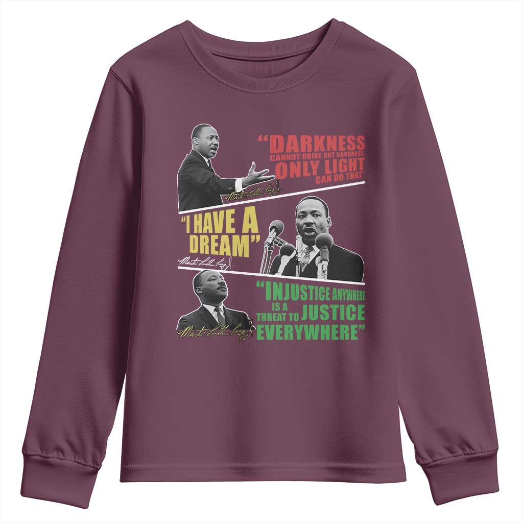 Martin Luther King Jr MLK Quotes Black History Leaders Youth Sweatshirt TS11