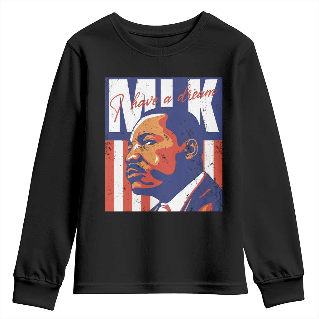 MLK Day I Have A Dream Youth Sweatshirt Martin Luther King Vintage American Flag Black History Month TS11