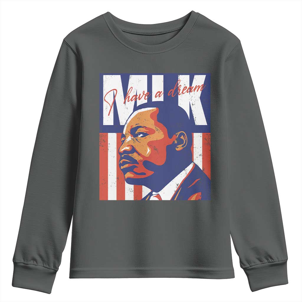 MLK Day I Have A Dream Youth Sweatshirt Martin Luther King Vintage American Flag Black History Month TS11