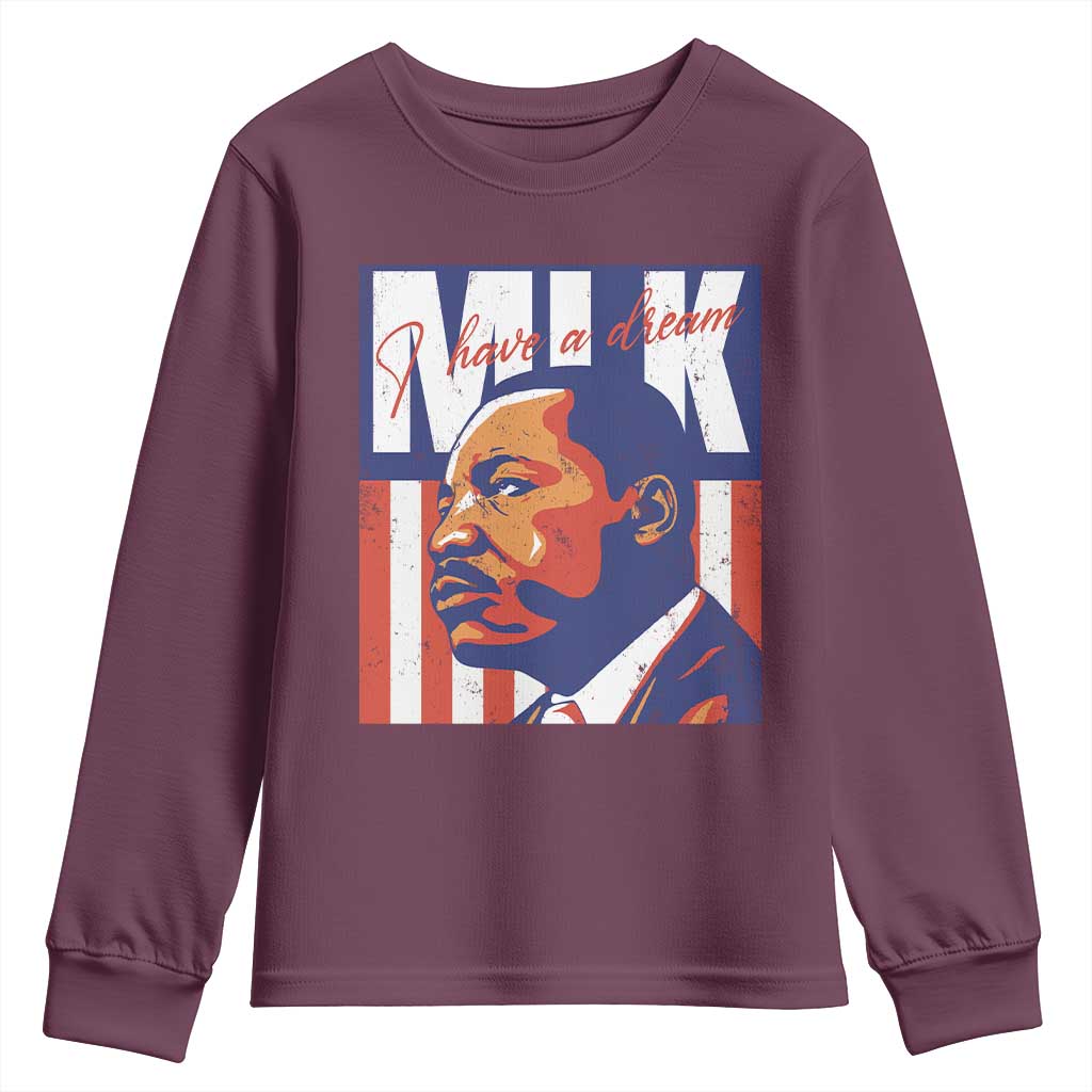 MLK Day I Have A Dream Youth Sweatshirt Martin Luther King Vintage American Flag Black History Month TS11