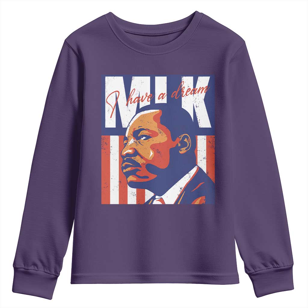 MLK Day I Have A Dream Youth Sweatshirt Martin Luther King Vintage American Flag Black History Month TS11