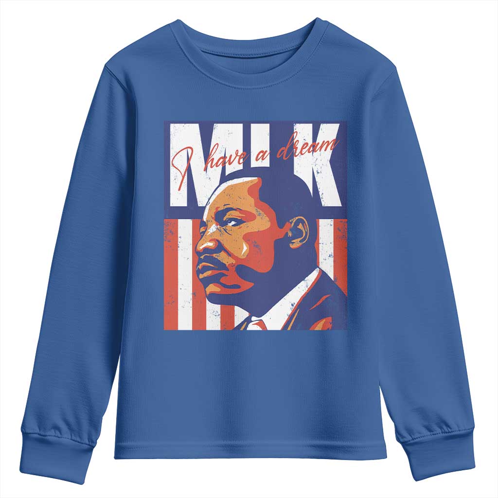MLK Day I Have A Dream Youth Sweatshirt Martin Luther King Vintage American Flag Black History Month TS11