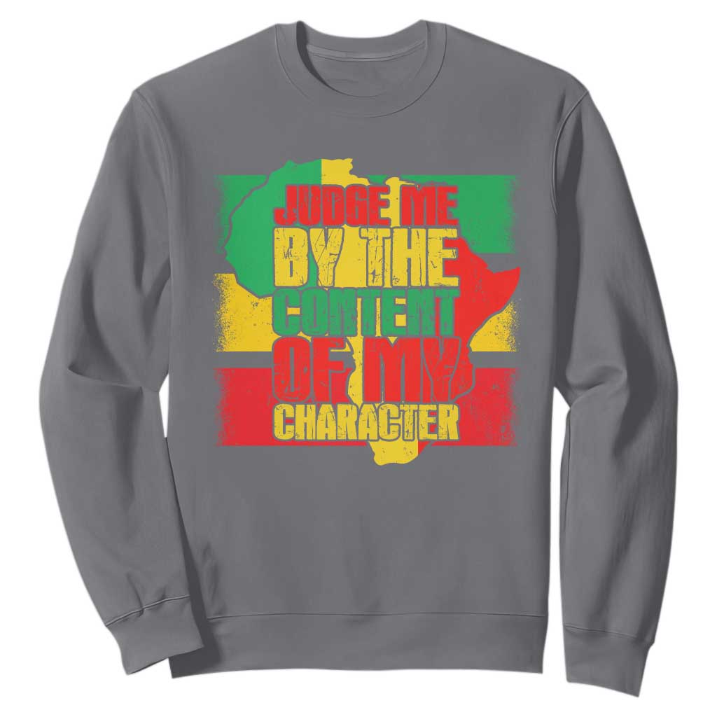 MLK Day Judge Me By The Content Of My Character Sweatshirt Martin Luther King Africa Map Black History Month TS11