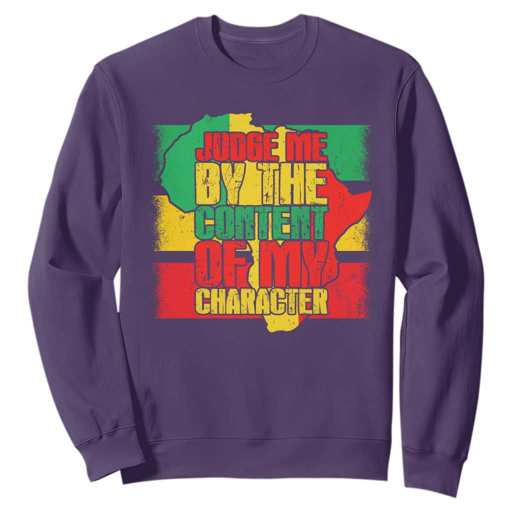 MLK Day Judge Me By The Content Of My Character Sweatshirt Martin Luther King Africa Map Black History Month TS11
