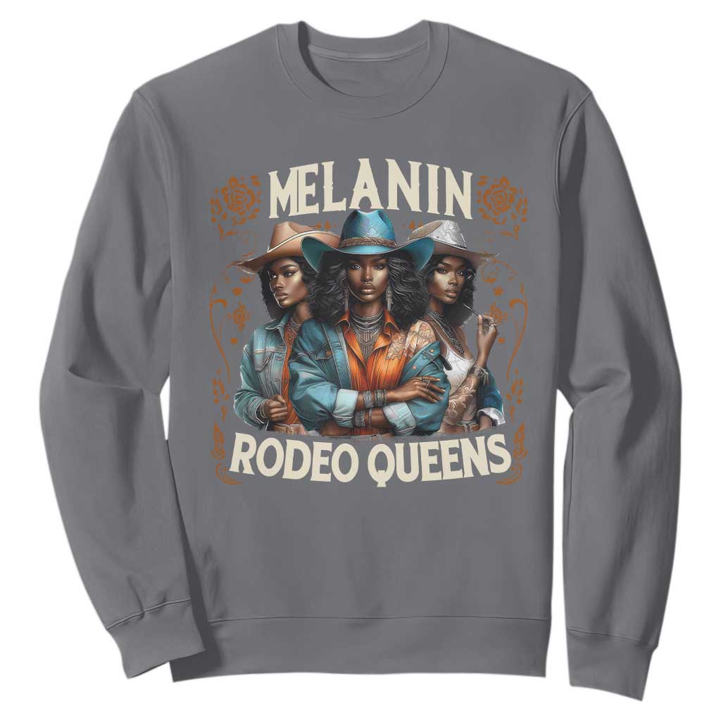 Melanin Rodeo Queen Sweatshirt African American Melanin Black Cowgirl Swag TS11