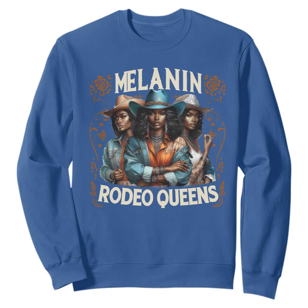 Melanin Rodeo Queen Sweatshirt African American Melanin Black Cowgirl Swag TS11