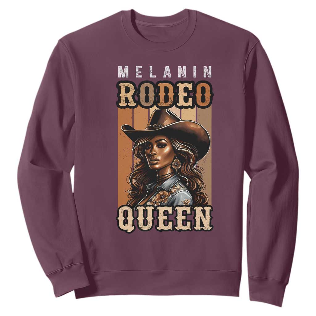 Melanin Rodeo Queen Sweatshirt African American Melanin Black Western Cowgirl TS11