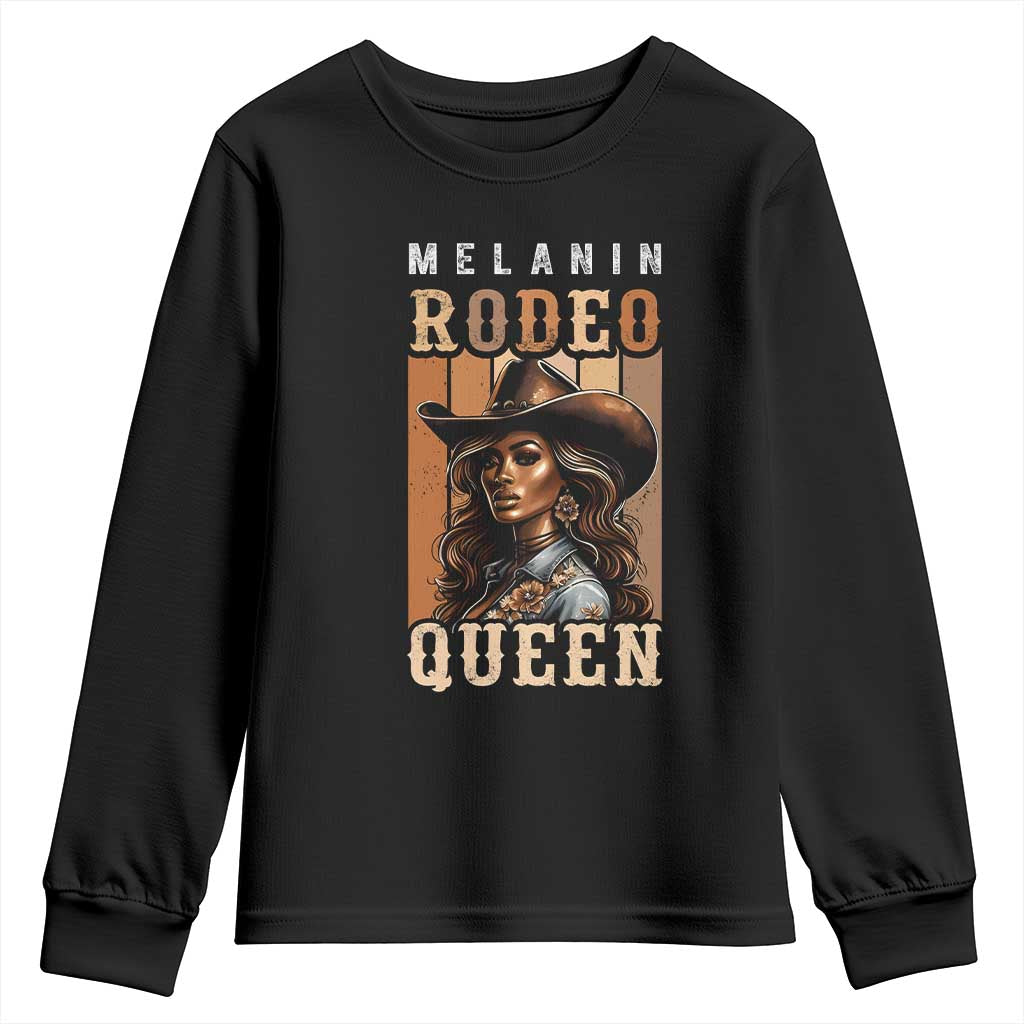 Melanin Rodeo Queen Youth Sweatshirt African American Melanin Black Western Cowgirl TS11