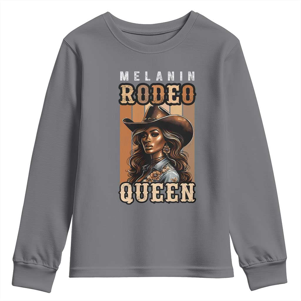 Melanin Rodeo Queen Youth Sweatshirt African American Melanin Black Western Cowgirl TS11