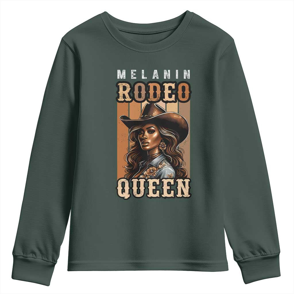 Melanin Rodeo Queen Youth Sweatshirt African American Melanin Black Western Cowgirl TS11