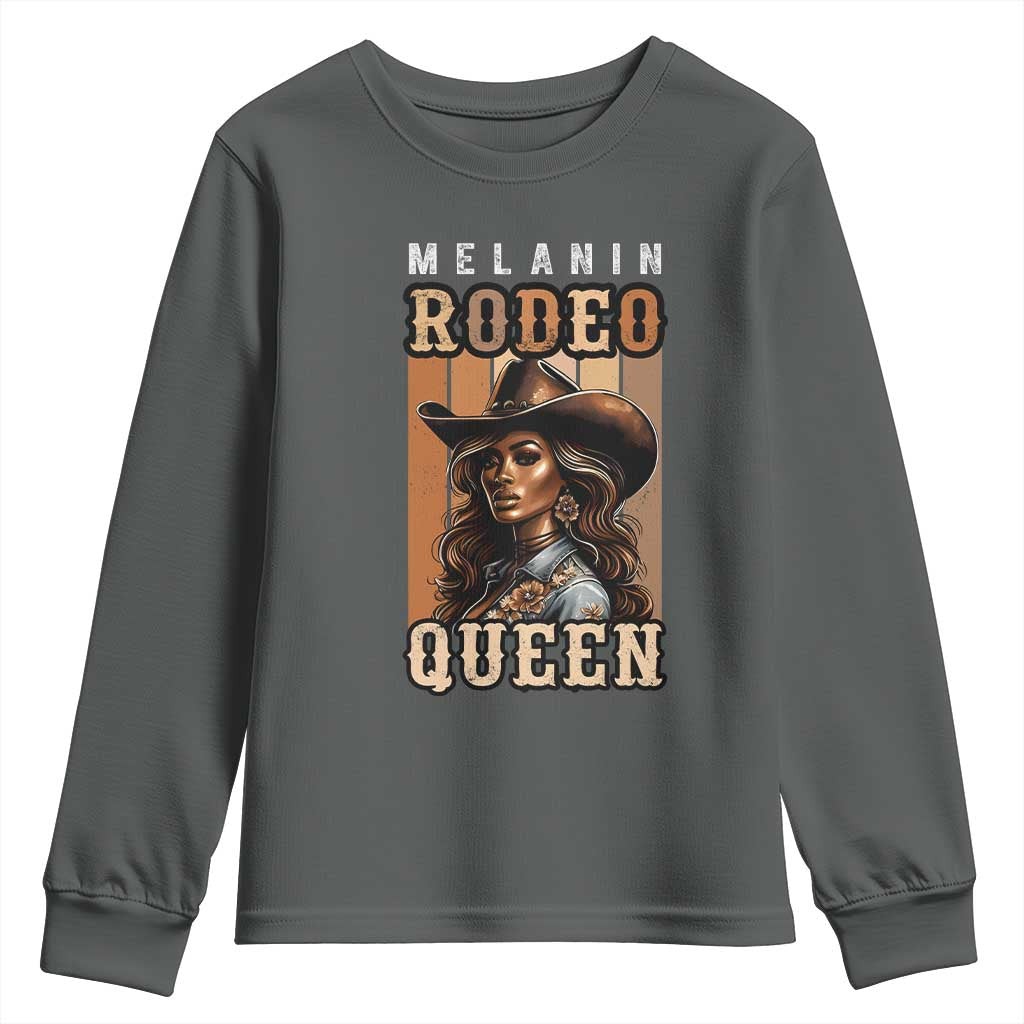 Melanin Rodeo Queen Youth Sweatshirt African American Melanin Black Western Cowgirl TS11