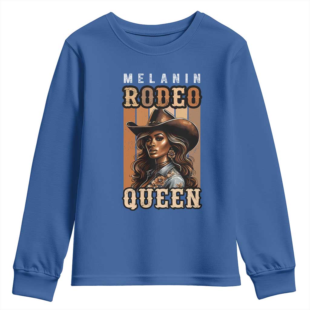 Melanin Rodeo Queen Youth Sweatshirt African American Melanin Black Western Cowgirl TS11