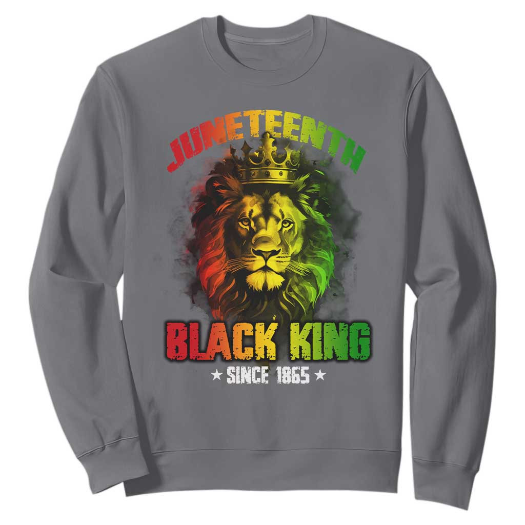 Juneteenth Black King Since 1865 Lion Crown Sweatshirt TS11
