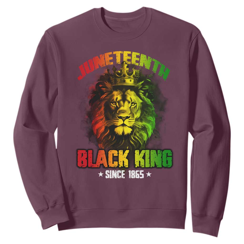Juneteenth Black King Since 1865 Lion Crown Sweatshirt TS11