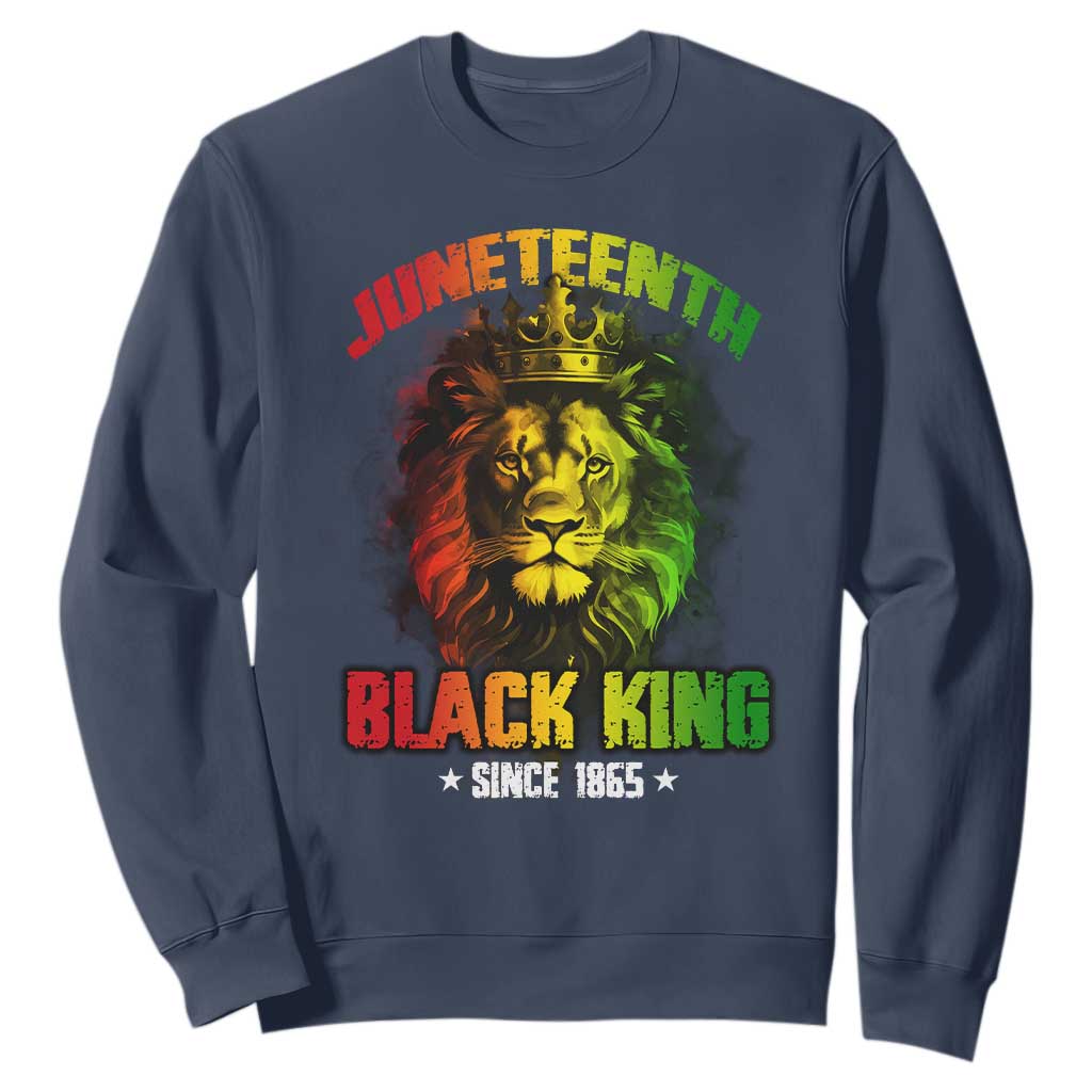 Juneteenth Black King Since 1865 Lion Crown Sweatshirt TS11