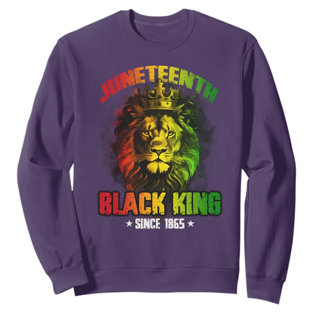 Juneteenth Black King Since 1865 Lion Crown Sweatshirt TS11